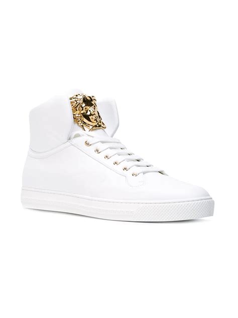 versace mens white high top sneaker|Versace black and white sneakers.